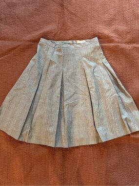 Isaac Mizrahi For Target Womens Size 6 Dark Grey Cotton Pleated A-Line Skirt